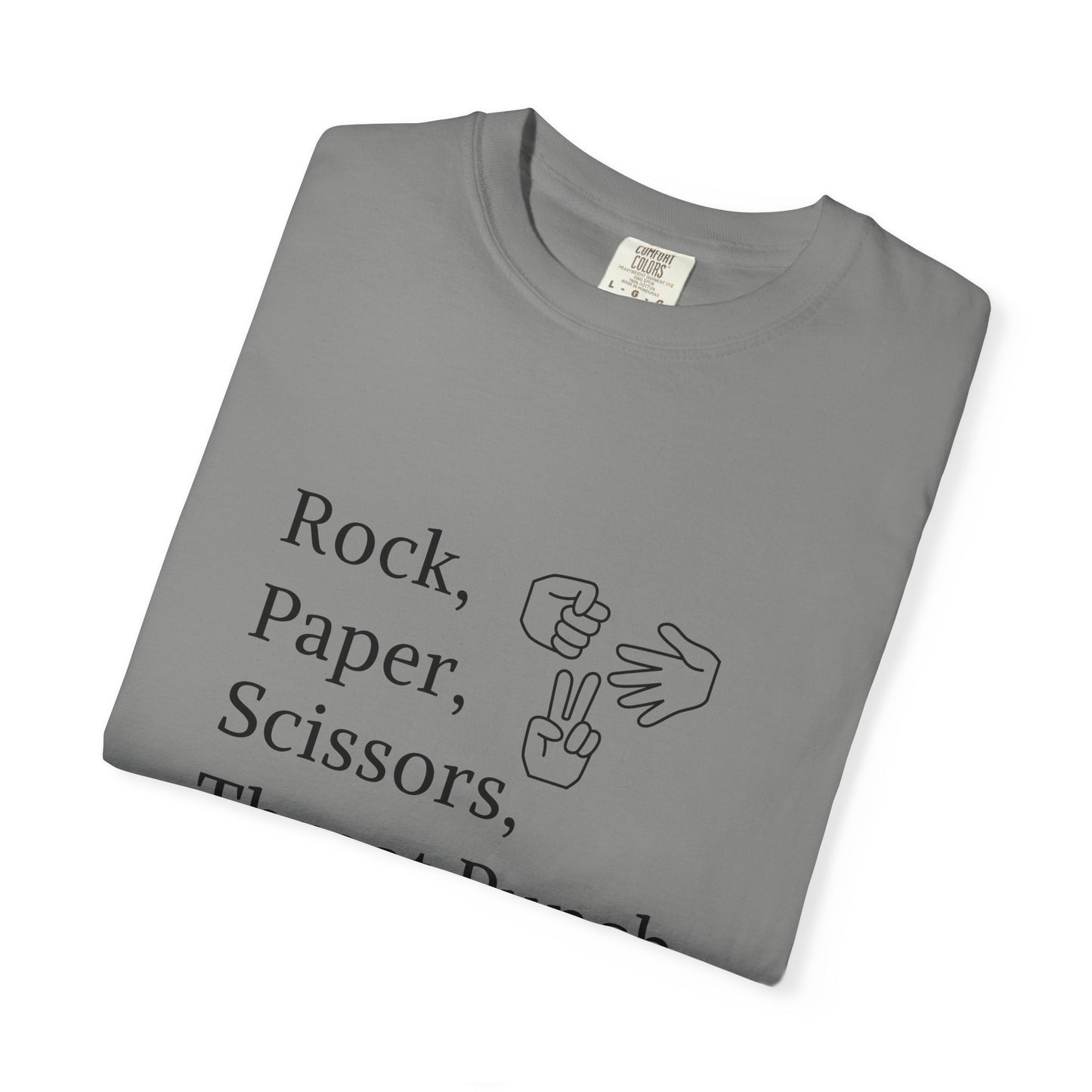Rock Paper Scissors Throat Punch T-Shirt — Funny Adult Graphic Tee