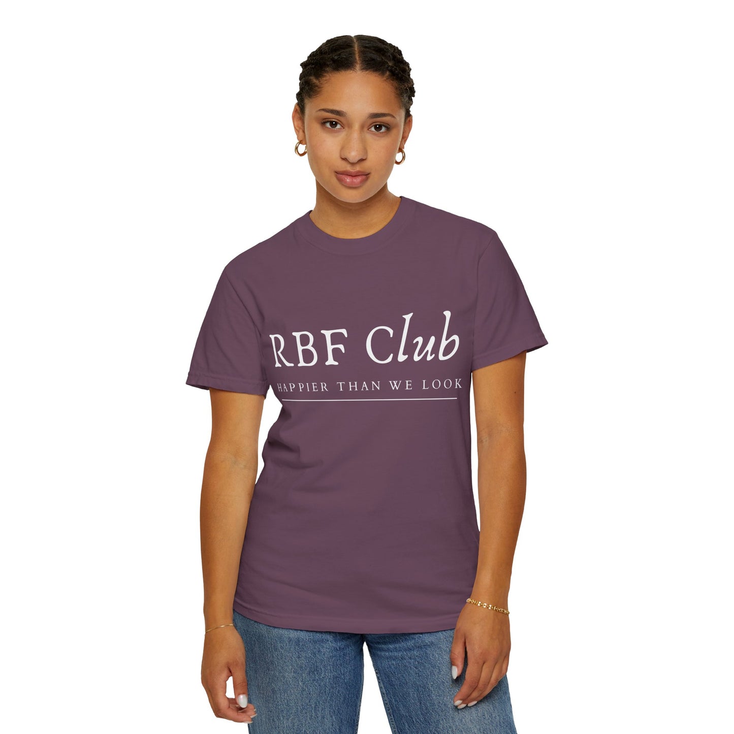 RBF Club T-Shirt — "Happier Than We Look" Unisex Graphic Tee