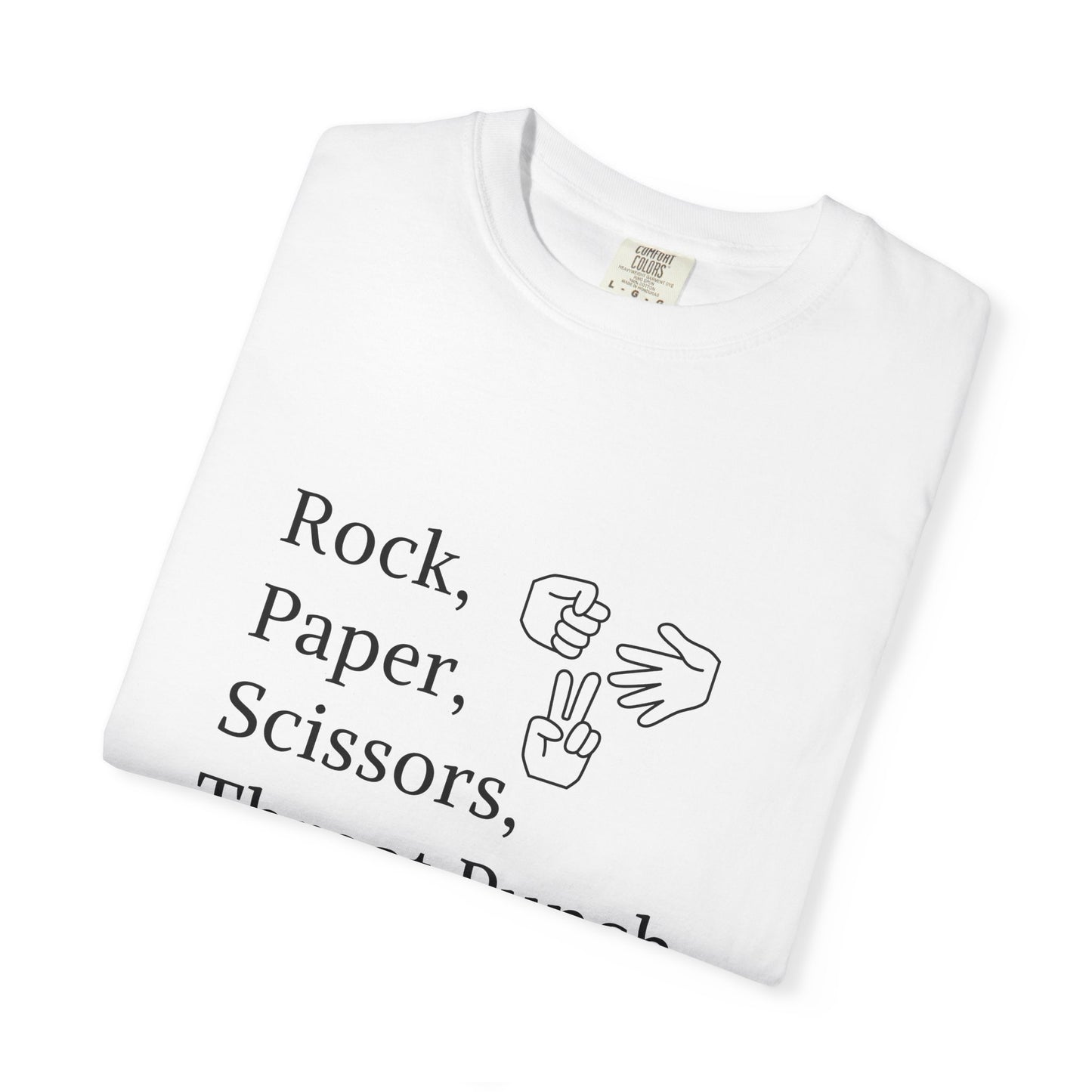 Rock Paper Scissors Throat Punch T-Shirt — Funny Adult Graphic Tee