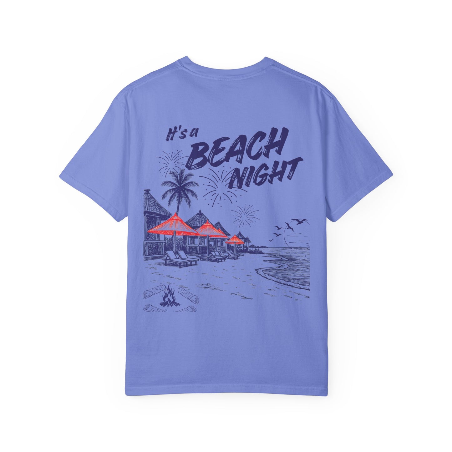 Beach Day Beach Night T-Shirt — Front & Back Beach Scene Unisex Tee