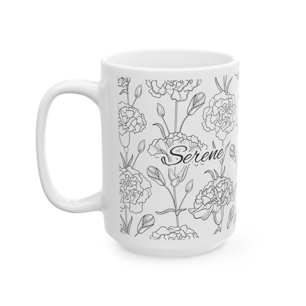 Floral "Serene" Ceramic Mug