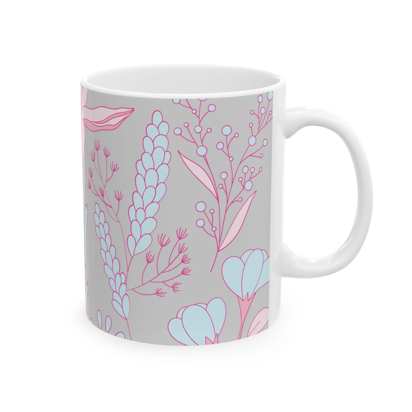 Worthy Floral Ceramic Mug — Inspirational Coffee & Tea Cup, Gift for Garden Lovers (11oz/15oz)