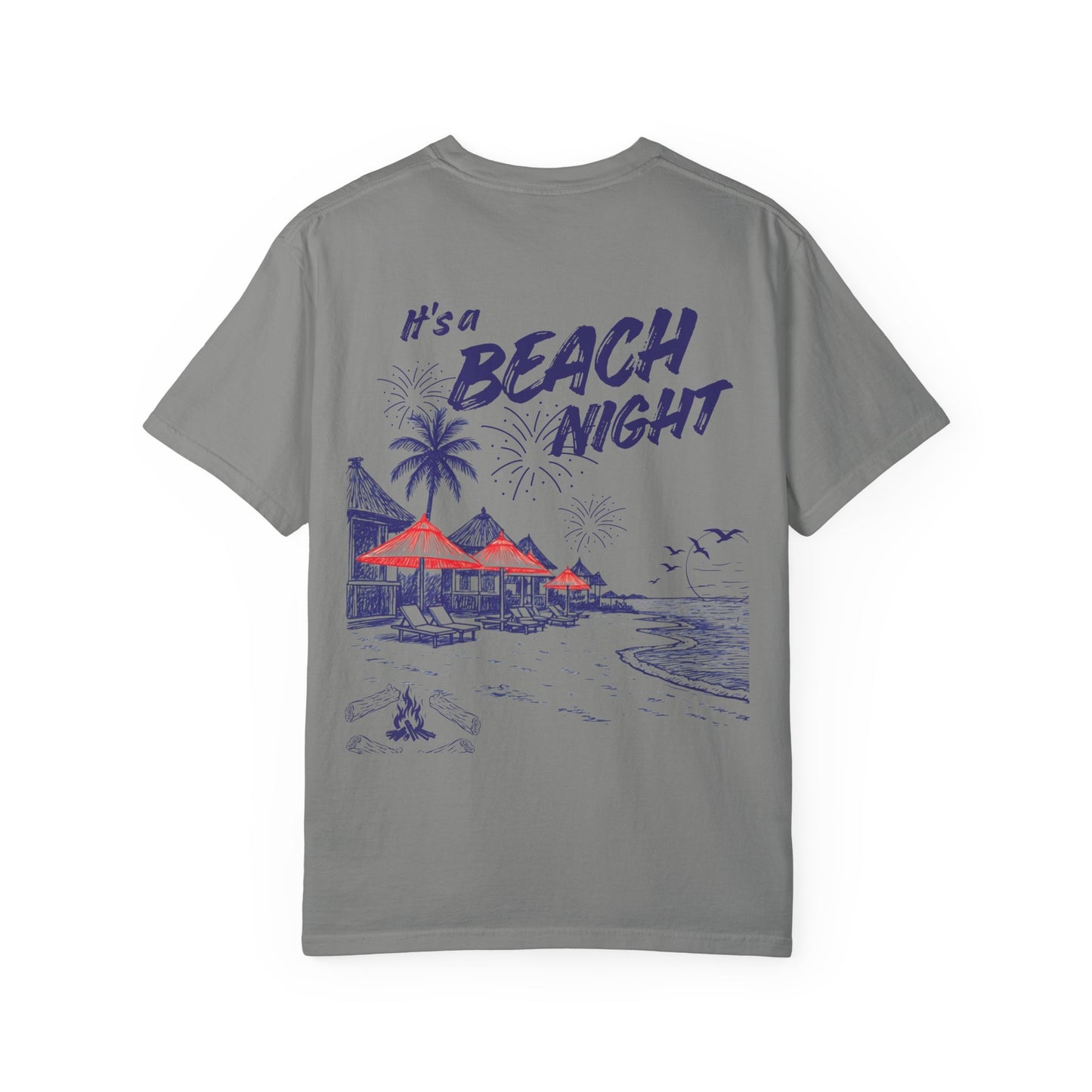 Beach Day Beach Night T-Shirt — Front & Back Beach Scene Unisex Tee