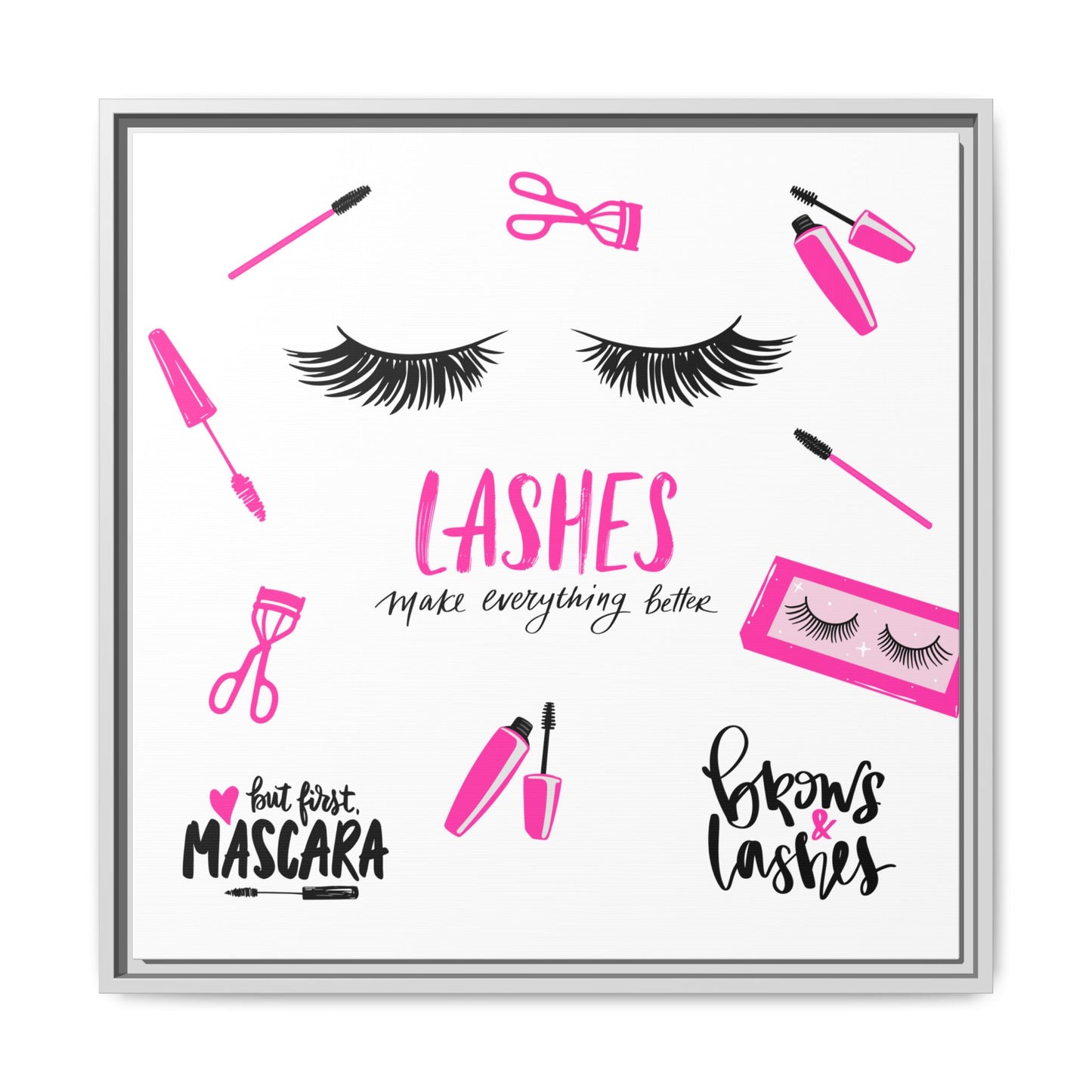 Framed Lashes Make Everything Better| Matte Canvas Wall Art