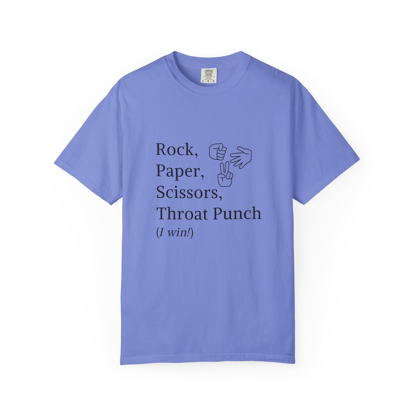 Rock Paper Scissors Throat Punch T-Shirt — Funny Adult Graphic Tee