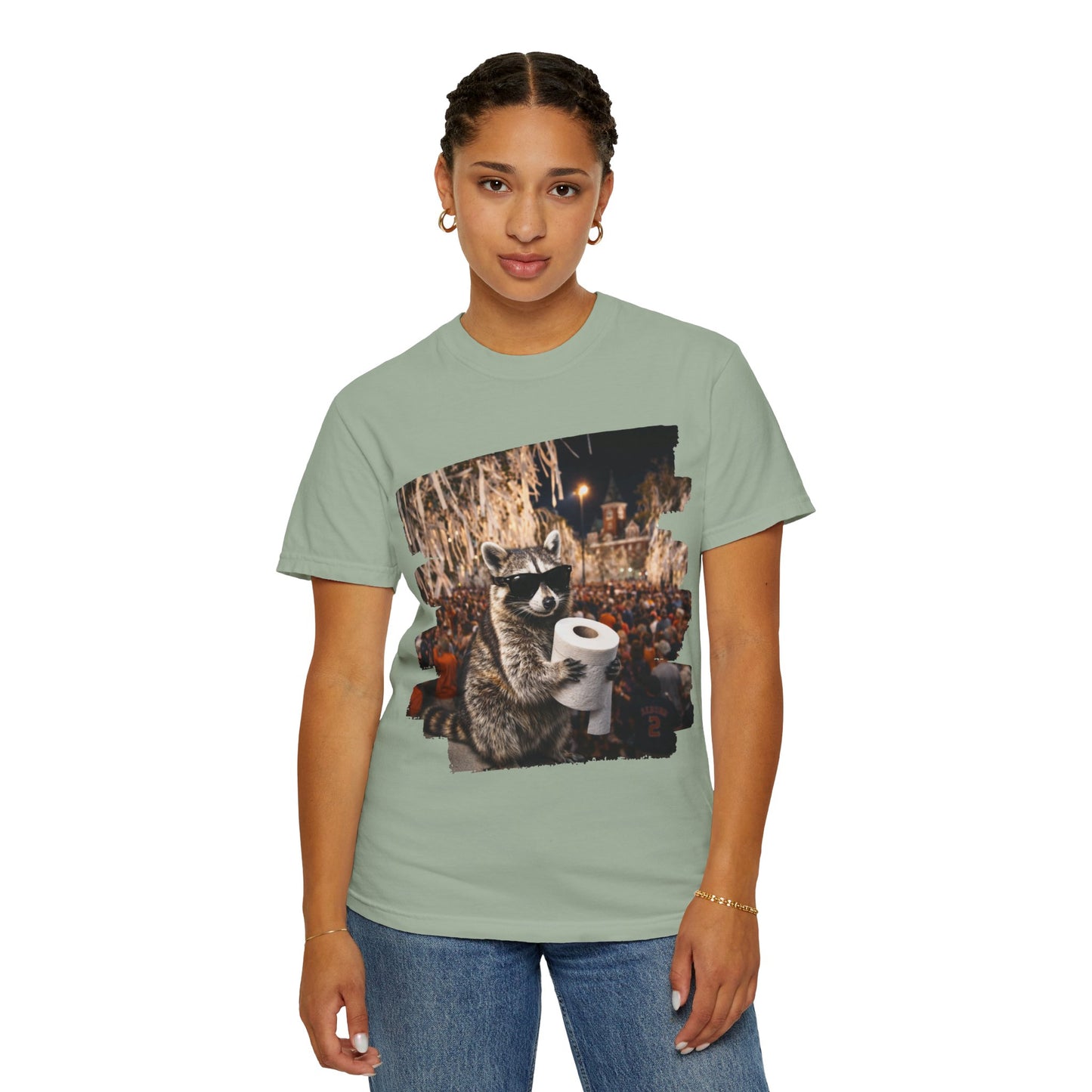 Raccoon Football T-Shirt — Comfort Colors Garment-Dyed Tee