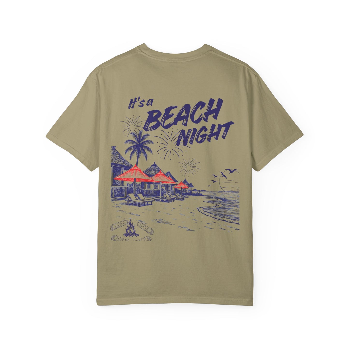 Beach Day Beach Night T-Shirt — Front & Back Beach Scene Unisex Tee