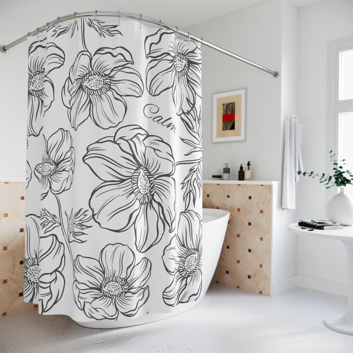 Calm Floral Shower Curtain