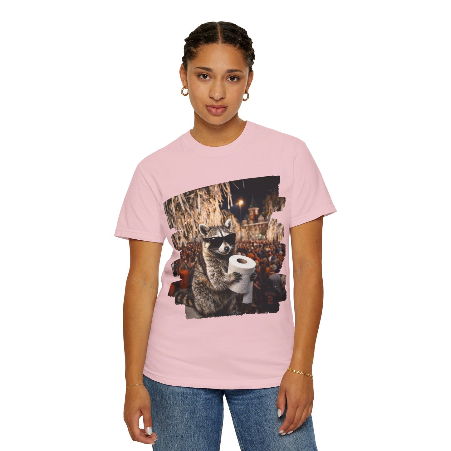 Raccoon Football T-Shirt — Comfort Colors Garment-Dyed Tee