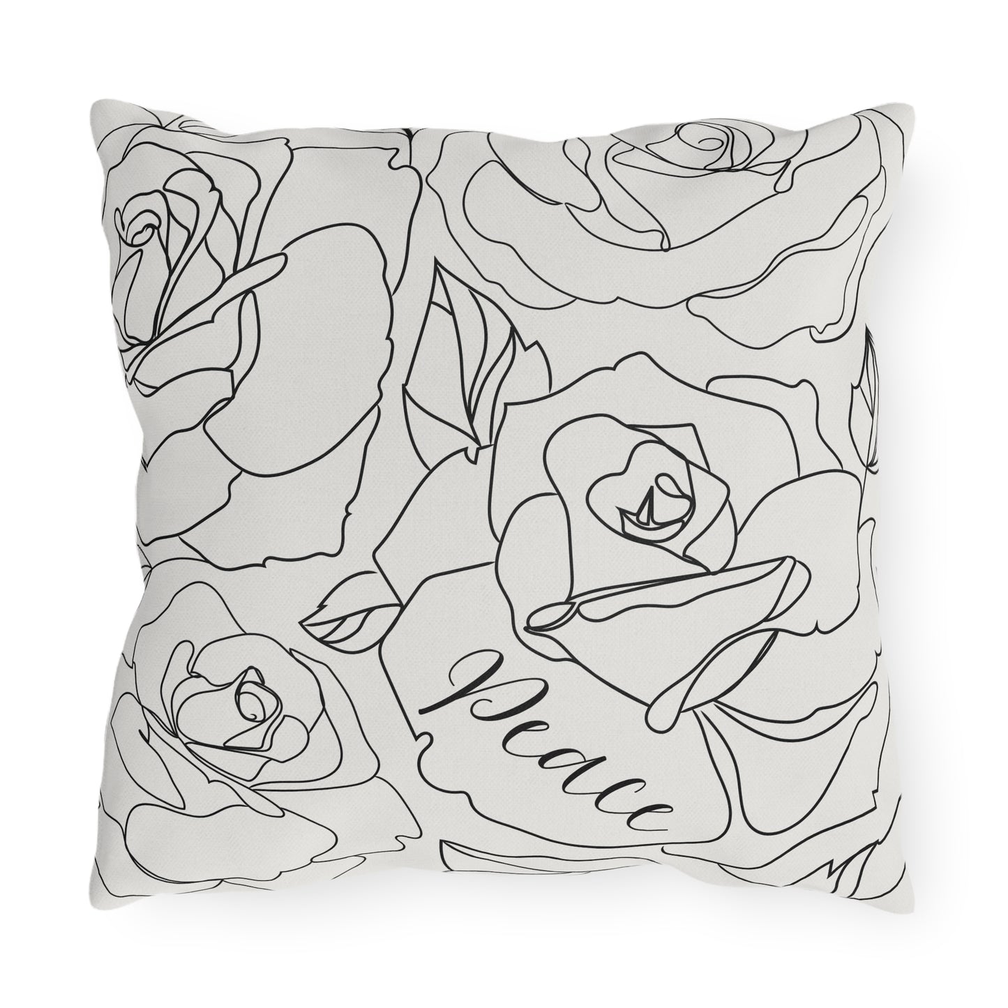 Peace Floral Outdoor Pillows, Outdoor Decor, Garden Cushions, Patio Accessories, Home Relaxation, Water resistant, UV protection