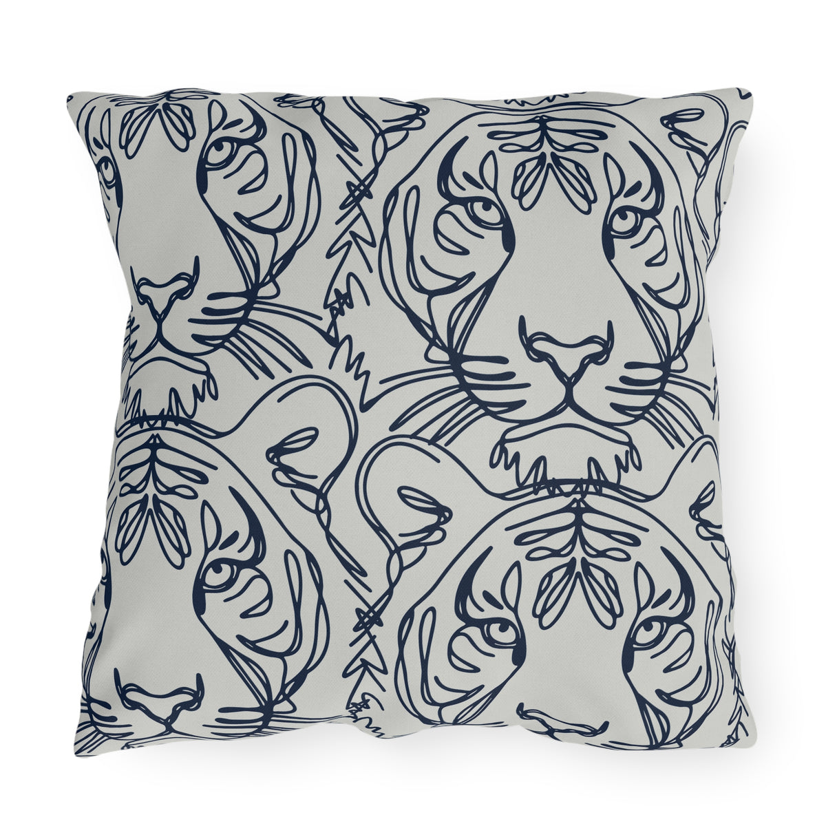 Tiger Line Art Outdoor Pillow