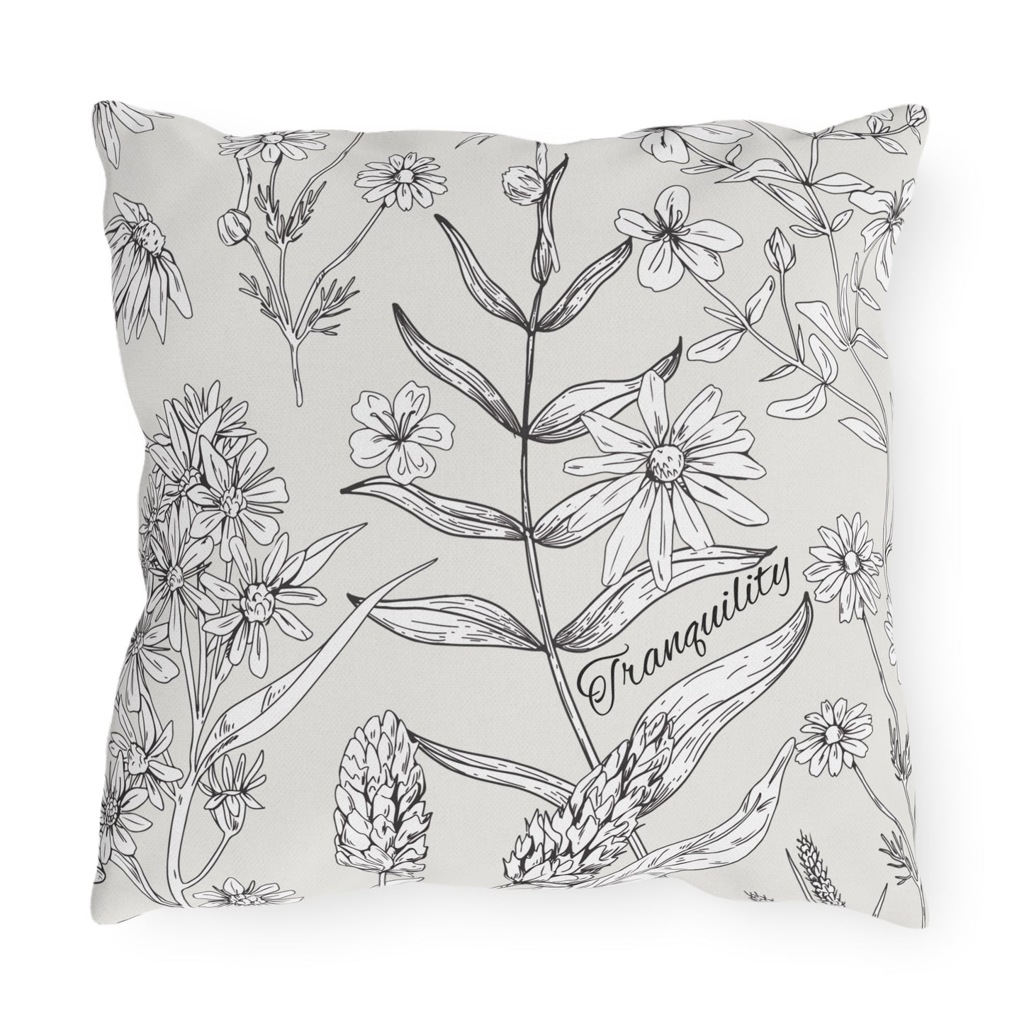 Tranquility Floral Outdoor Pillows, Outdoor Decor, Garden Cushions, Patio Accessories, Home Relaxation, Water resistant, UV protection