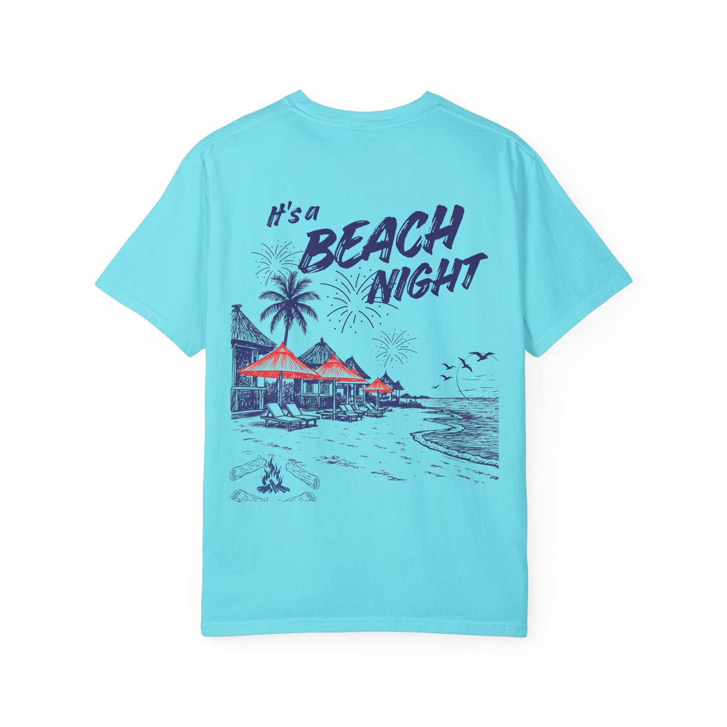 Beach Day Beach Night T-Shirt — Front & Back Beach Scene Unisex Tee