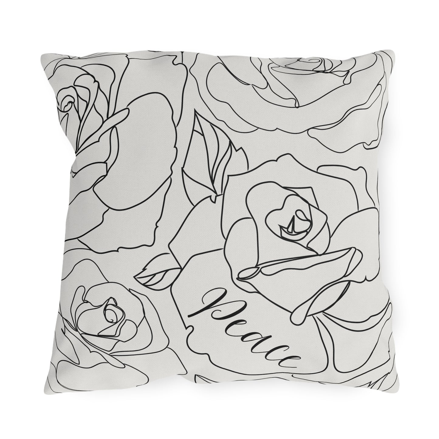 Peace Floral Outdoor Pillows, Outdoor Decor, Garden Cushions, Patio Accessories, Home Relaxation, Water resistant, UV protection