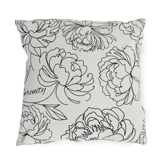Serenity Floral Outdoor Pillows, Outdoor Decor, Garden Cushions, Patio Accessories, Home Relaxation, Water resistant, UV protection