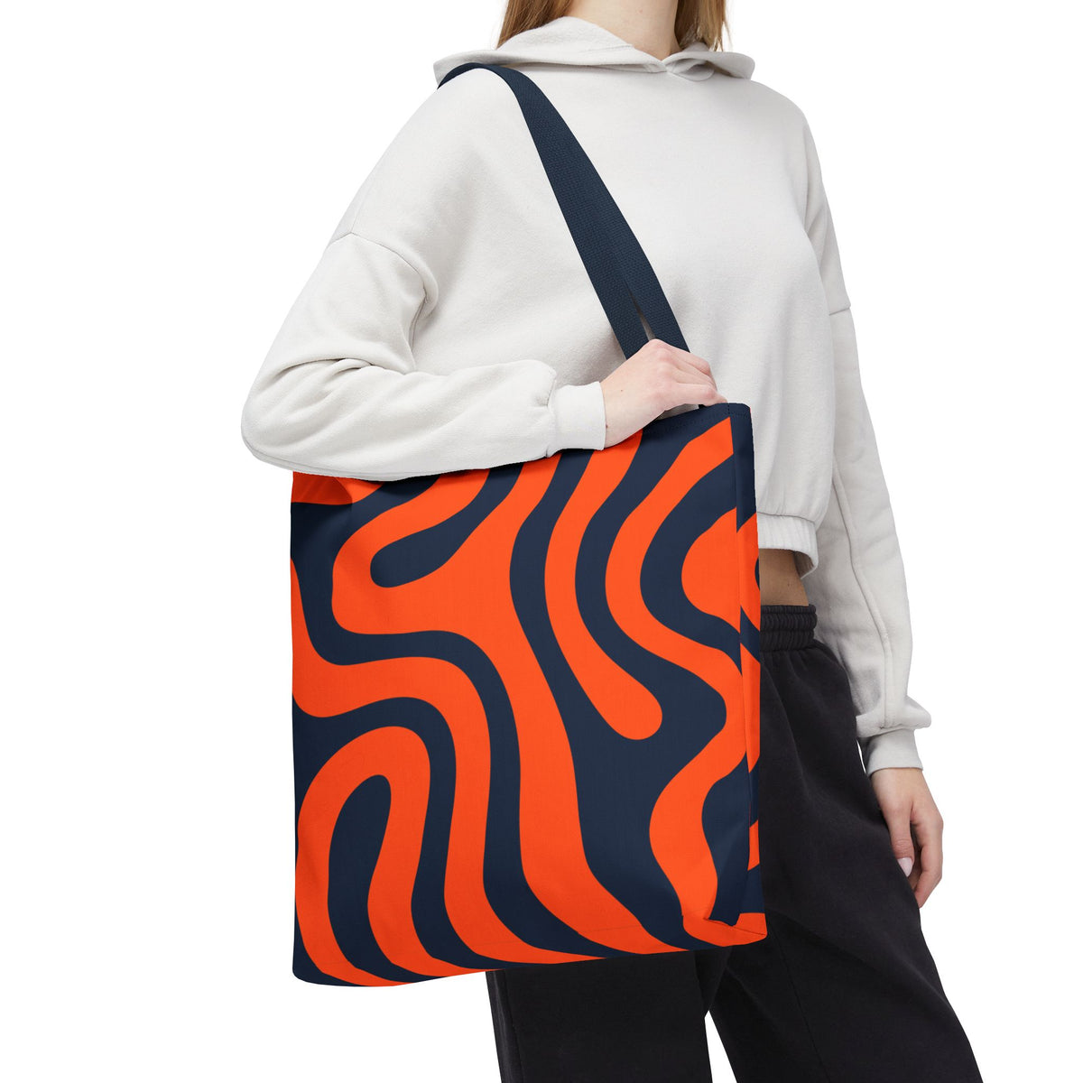 Tiger stripe Orange and Navy Tote Bag
