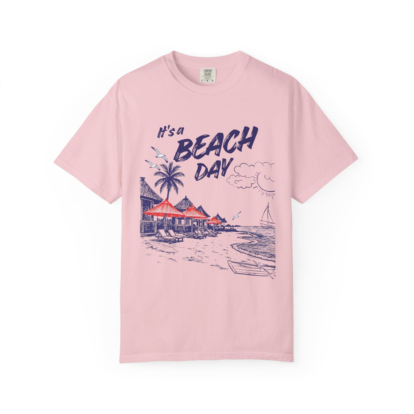 Beach Day Beach Night T-Shirt — Front & Back Beach Scene Unisex Tee