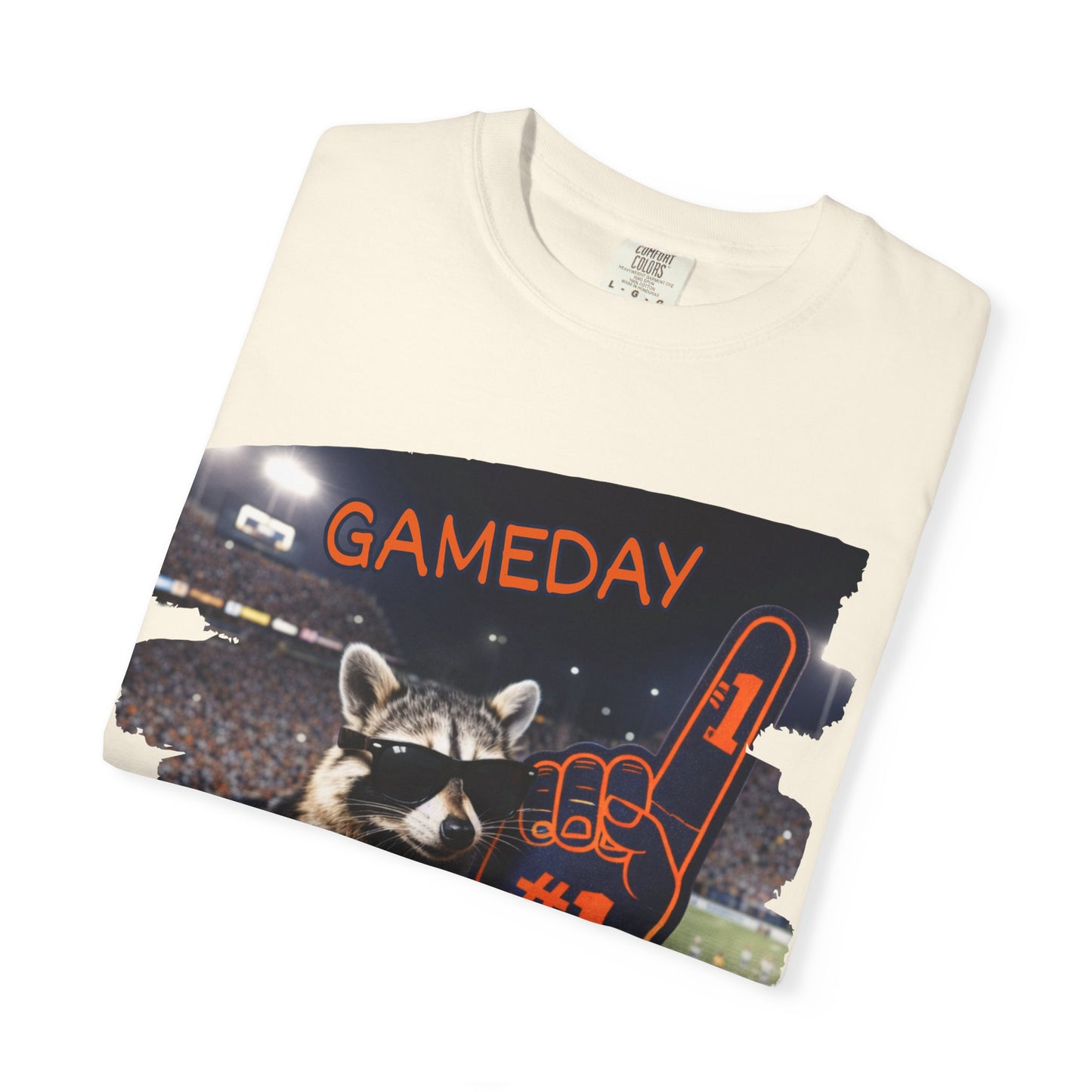 Raccoon Football Fan T-Shirt — Comfort Colors Garment-Dyed Tee