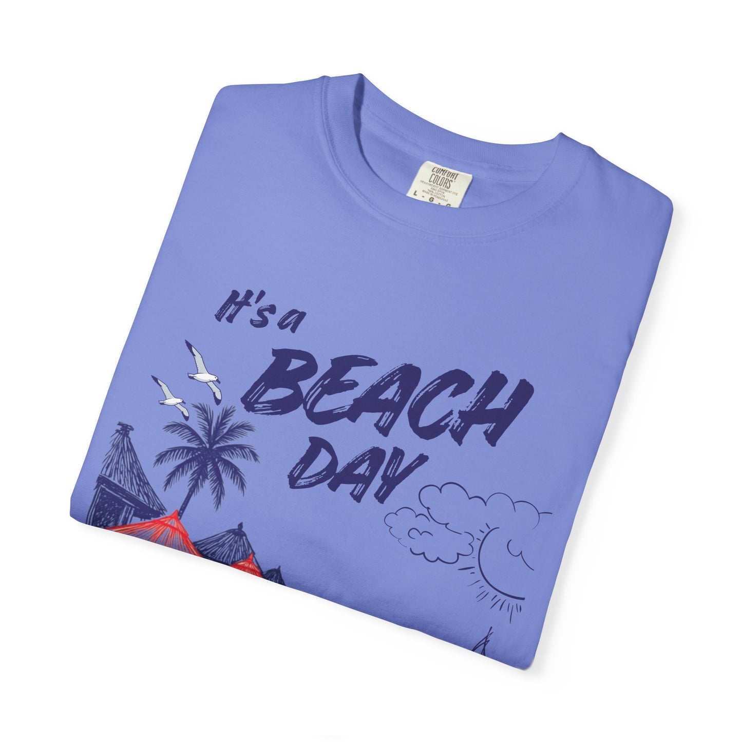 Beach Day Beach Night T-Shirt — Front & Back Beach Scene Unisex Tee