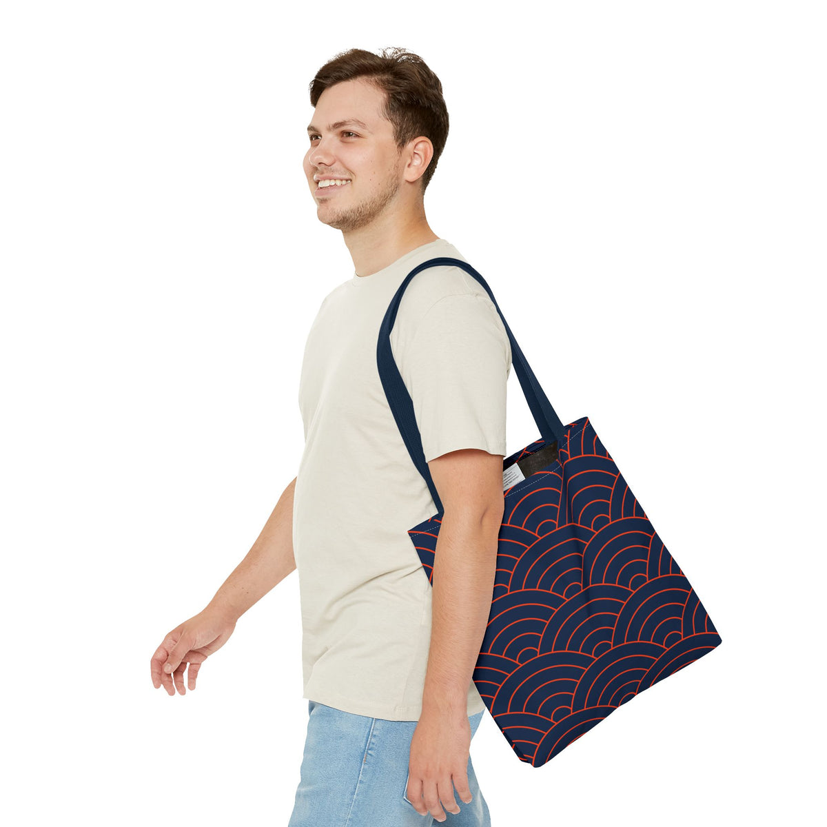 Japanese Seigaiha Wave Pattern Tote Bag