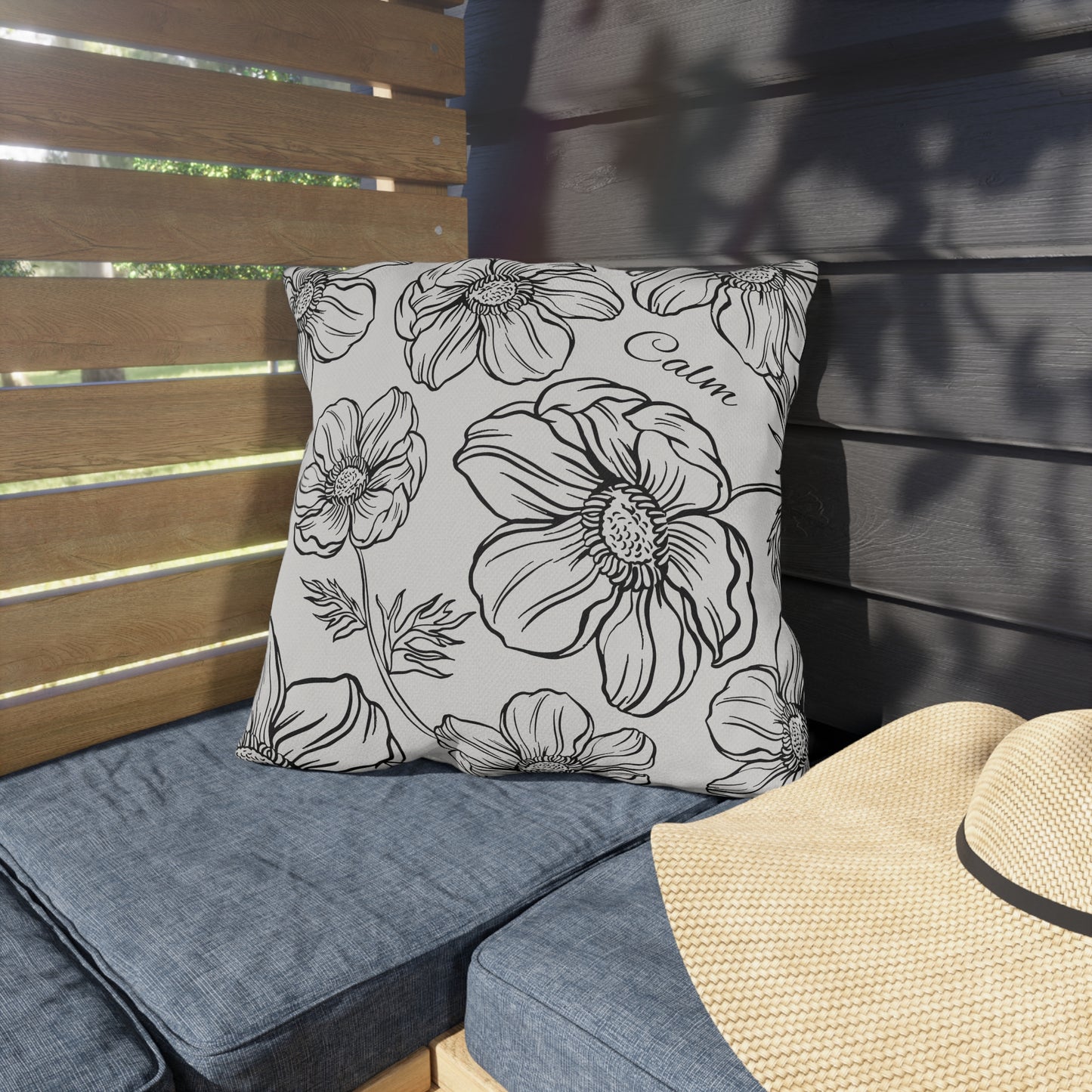 Calm Floral Outdoor Pillows, Collect the set, Outdoor Decor, Garden Cushions, Patio Accessories, Home decor, Water resistant, UV protection