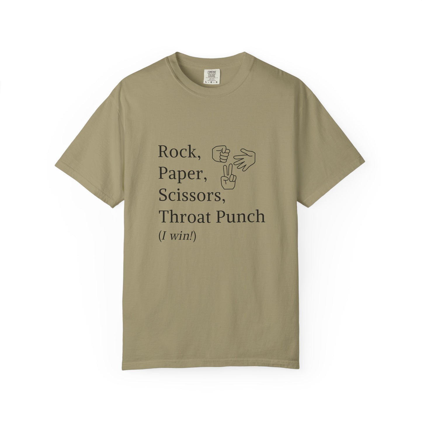 Rock Paper Scissors Throat Punch T-Shirt — Funny Adult Graphic Tee