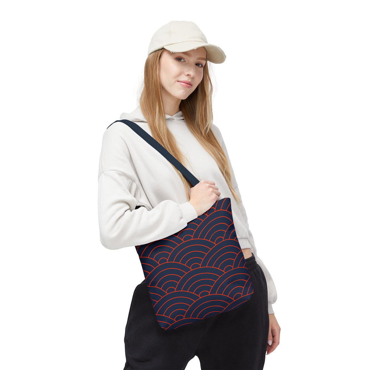 Japanese Seigaiha Wave Pattern Tote Bag