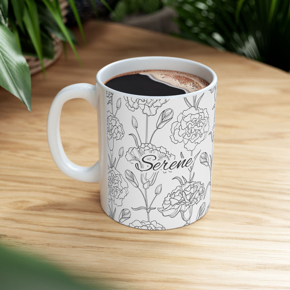Floral "Serene" Ceramic Mug