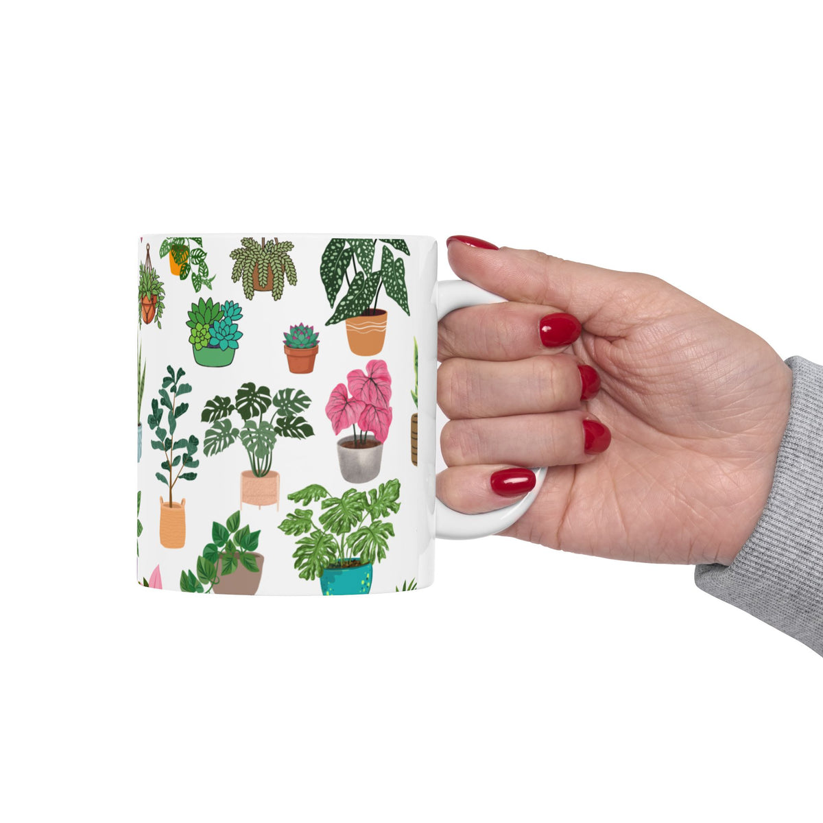 Colorful Houseplant Lover Ceramic Coffee Cup (11oz, 15oz)