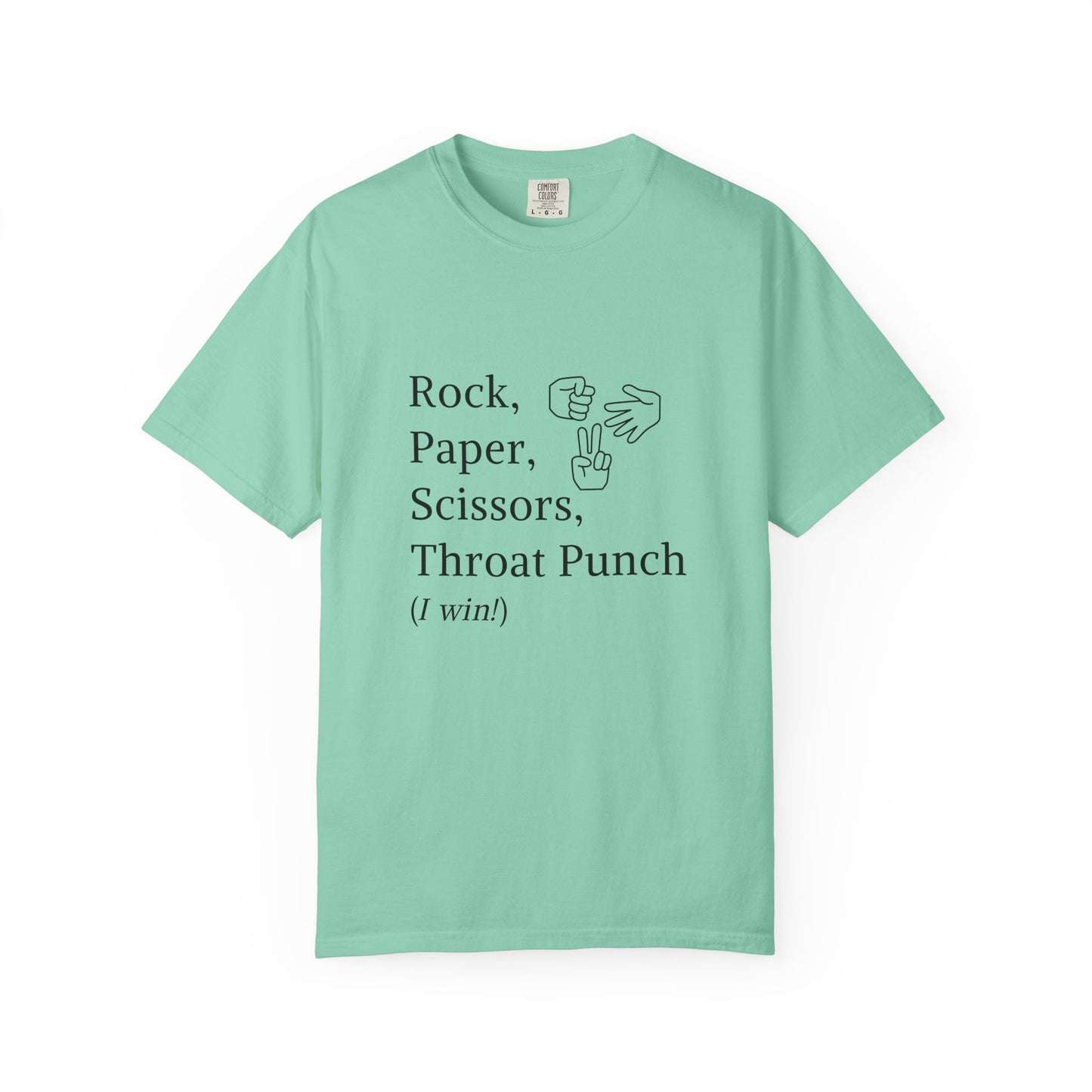 Rock Paper Scissors Throat Punch T-Shirt — Funny Adult Graphic Tee