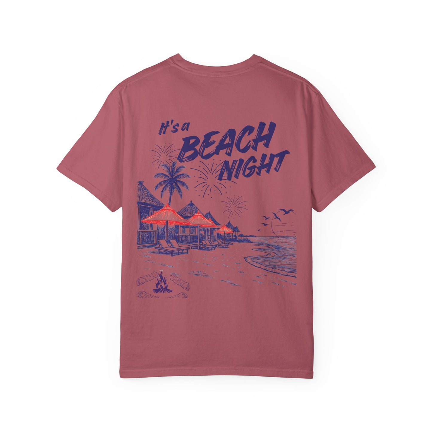 Beach Day Beach Night T-Shirt — Front & Back Beach Scene Unisex Tee