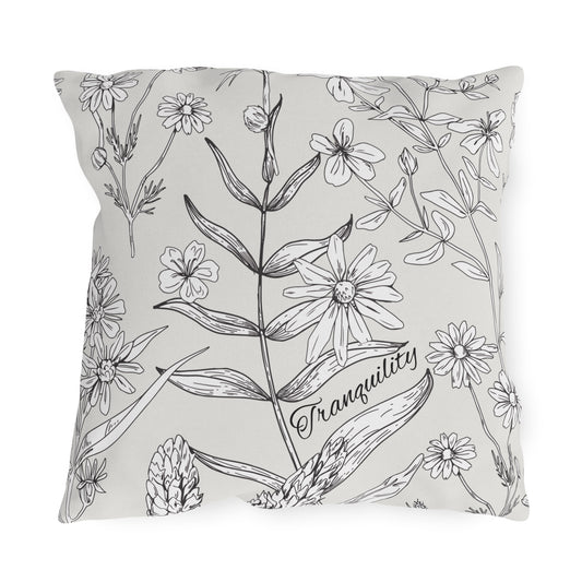 Tranquility Floral Outdoor Pillows, Outdoor Decor, Garden Cushions, Patio Accessories, Home Relaxation, Water resistant, UV protection