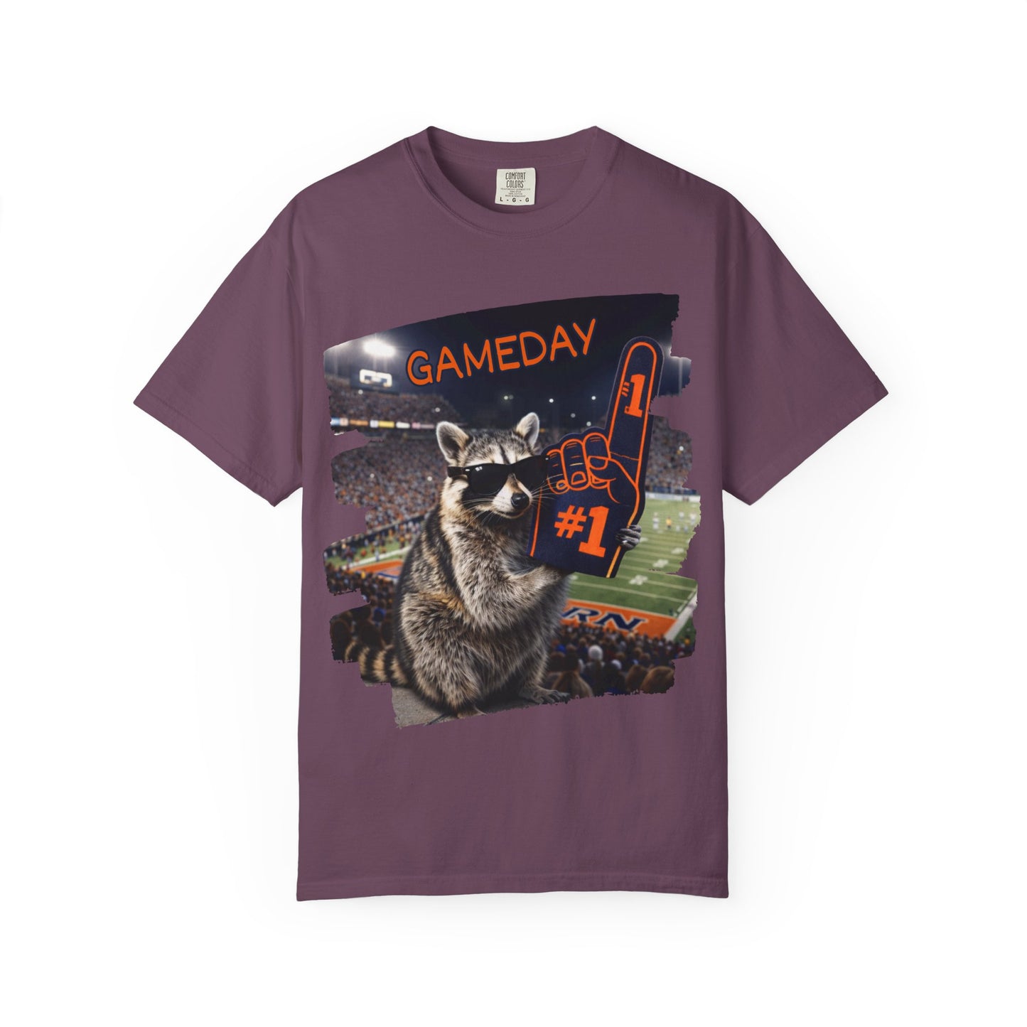 Raccoon Football Fan T-Shirt — Comfort Colors Garment-Dyed Tee
