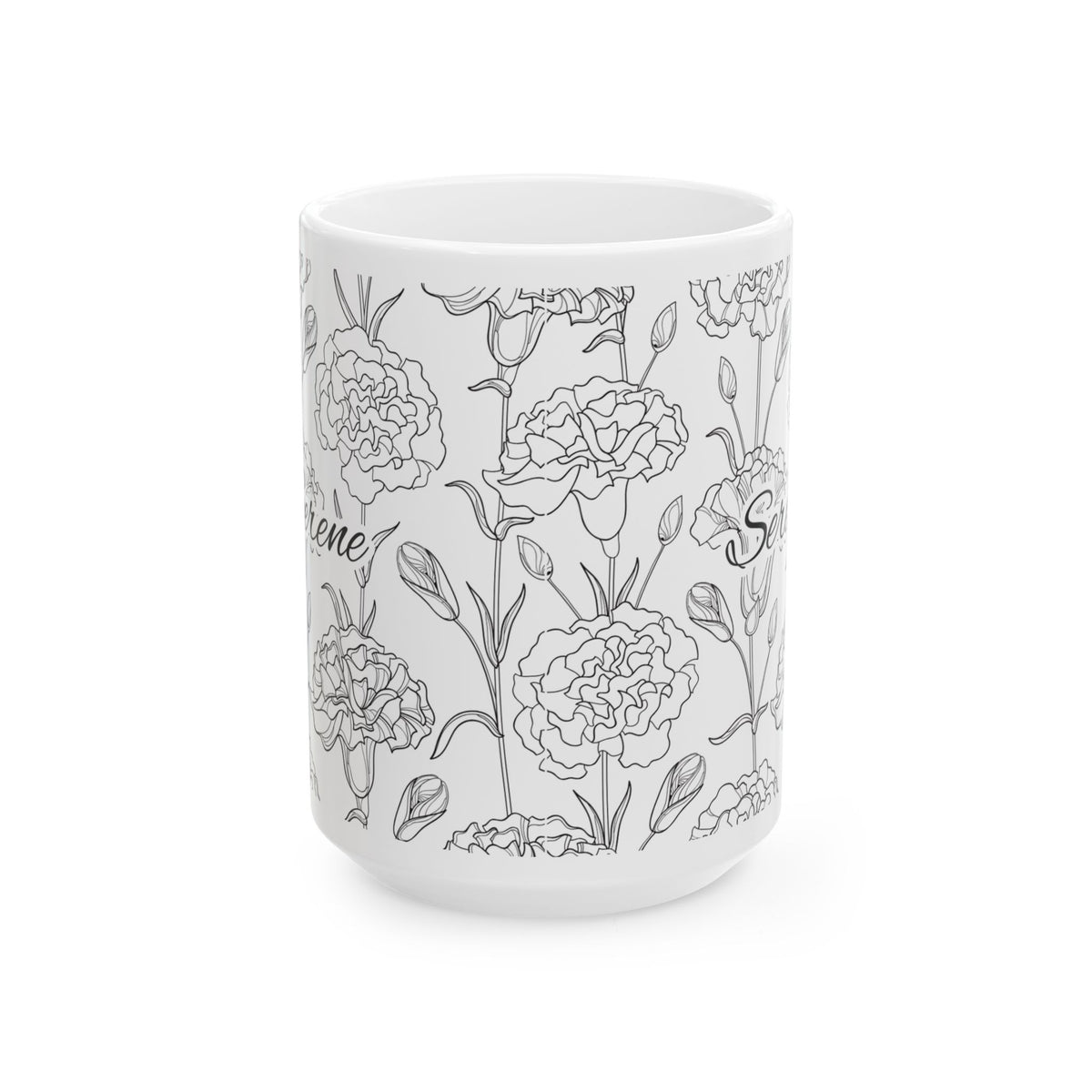 Floral "Serene" Ceramic Mug