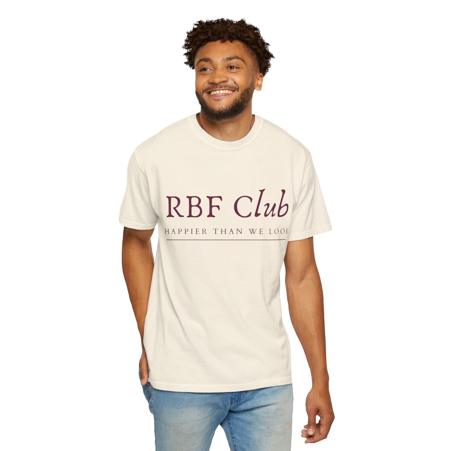 RBF Club T-Shirt — "Happier Than We Look" Unisex Graphic Tee