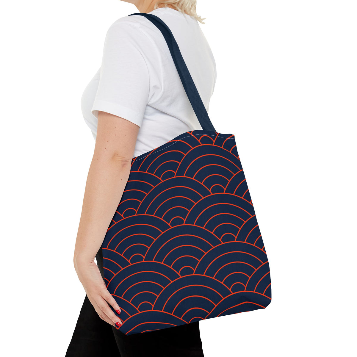 Japanese Seigaiha Wave Pattern Tote Bag