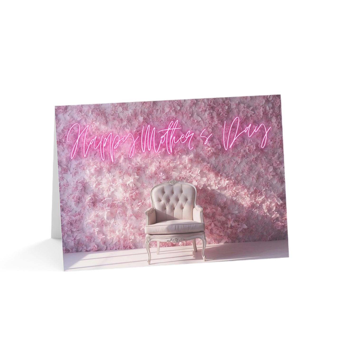 Mother's Day Greeting Card – Pink Floral Chair Design (Single or Multipack)