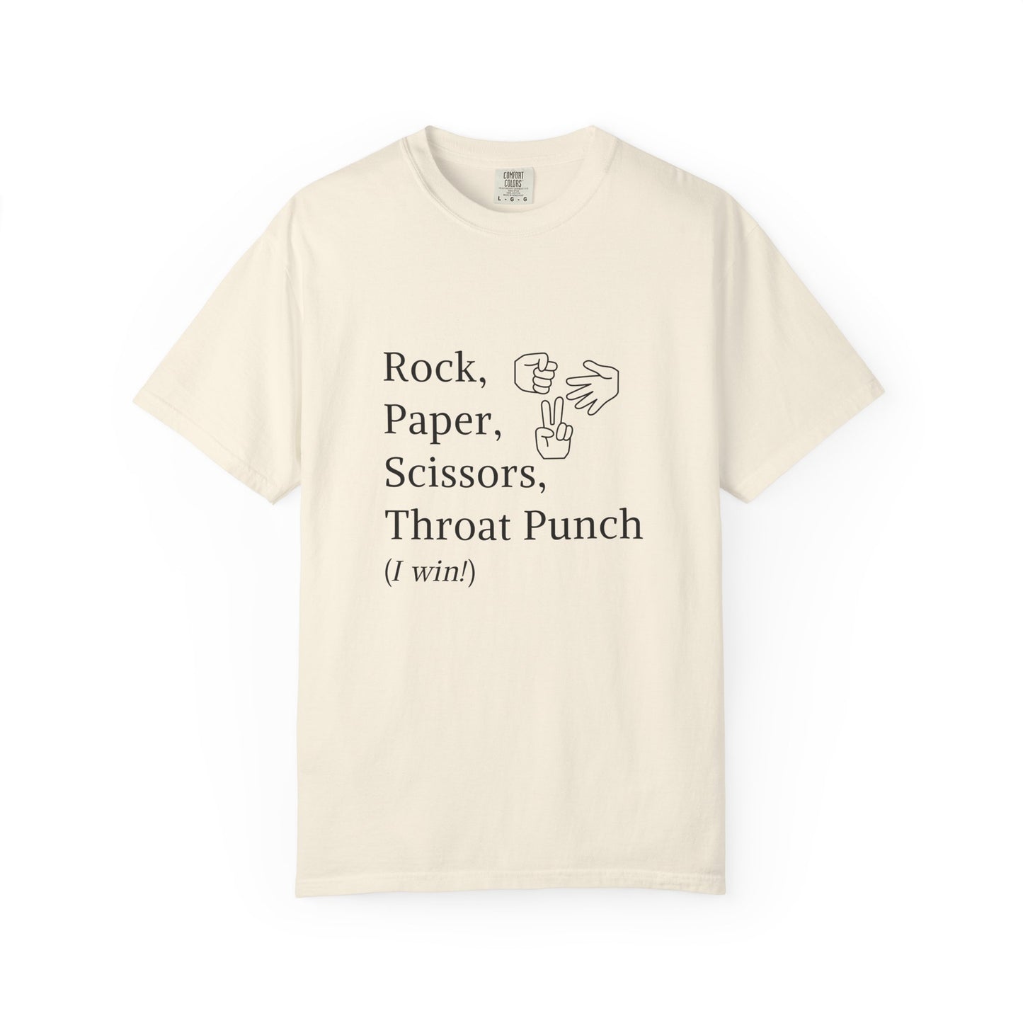 Rock Paper Scissors Throat Punch T-Shirt — Funny Adult Graphic Tee