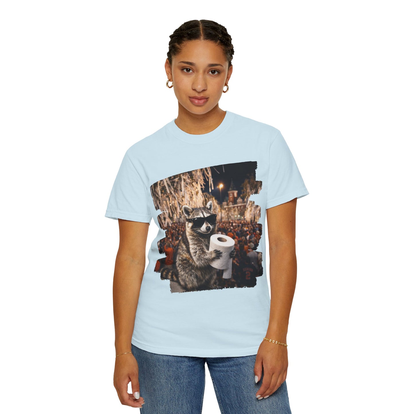 Raccoon Football T-Shirt — Comfort Colors Garment-Dyed Tee