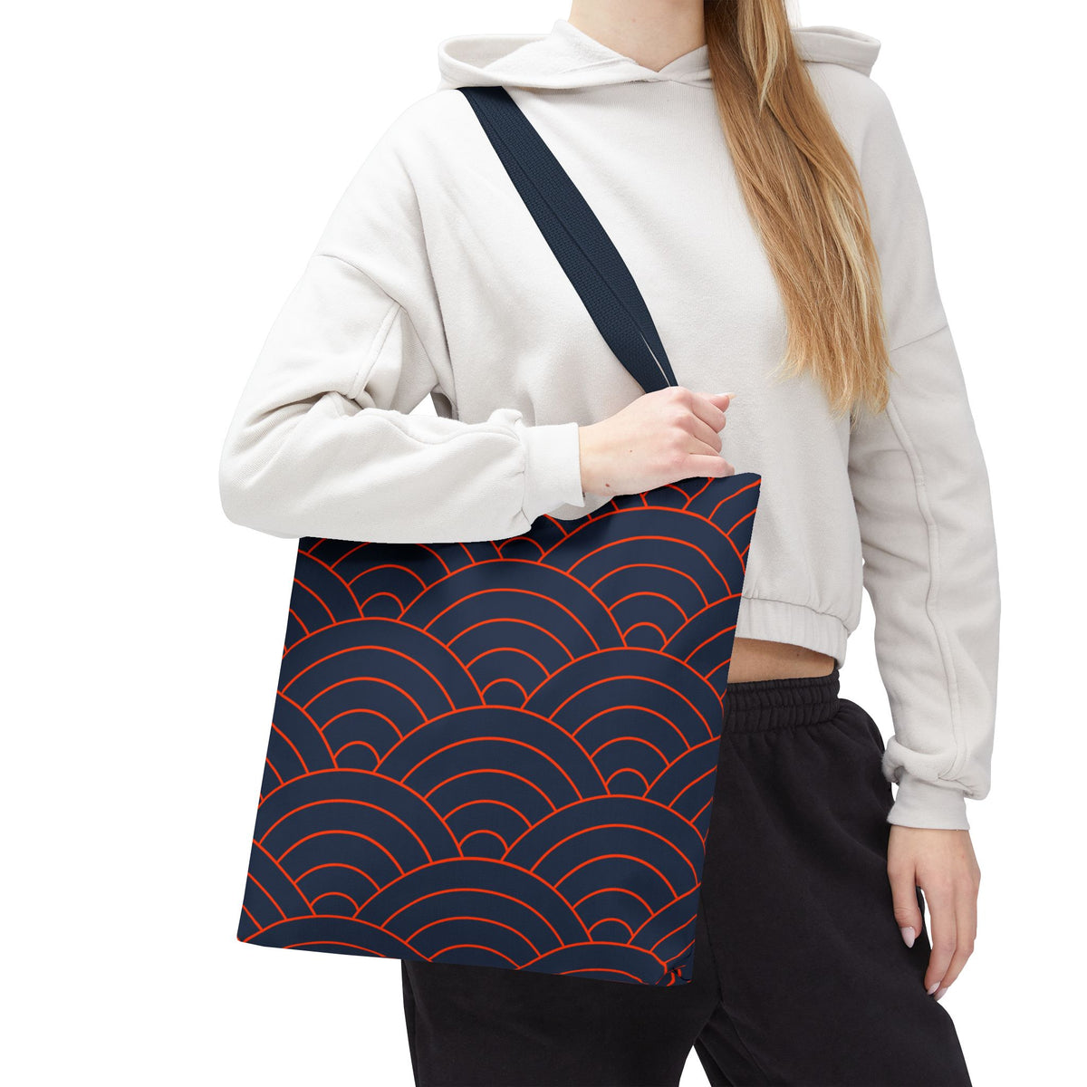 Japanese Seigaiha Wave Pattern Tote Bag