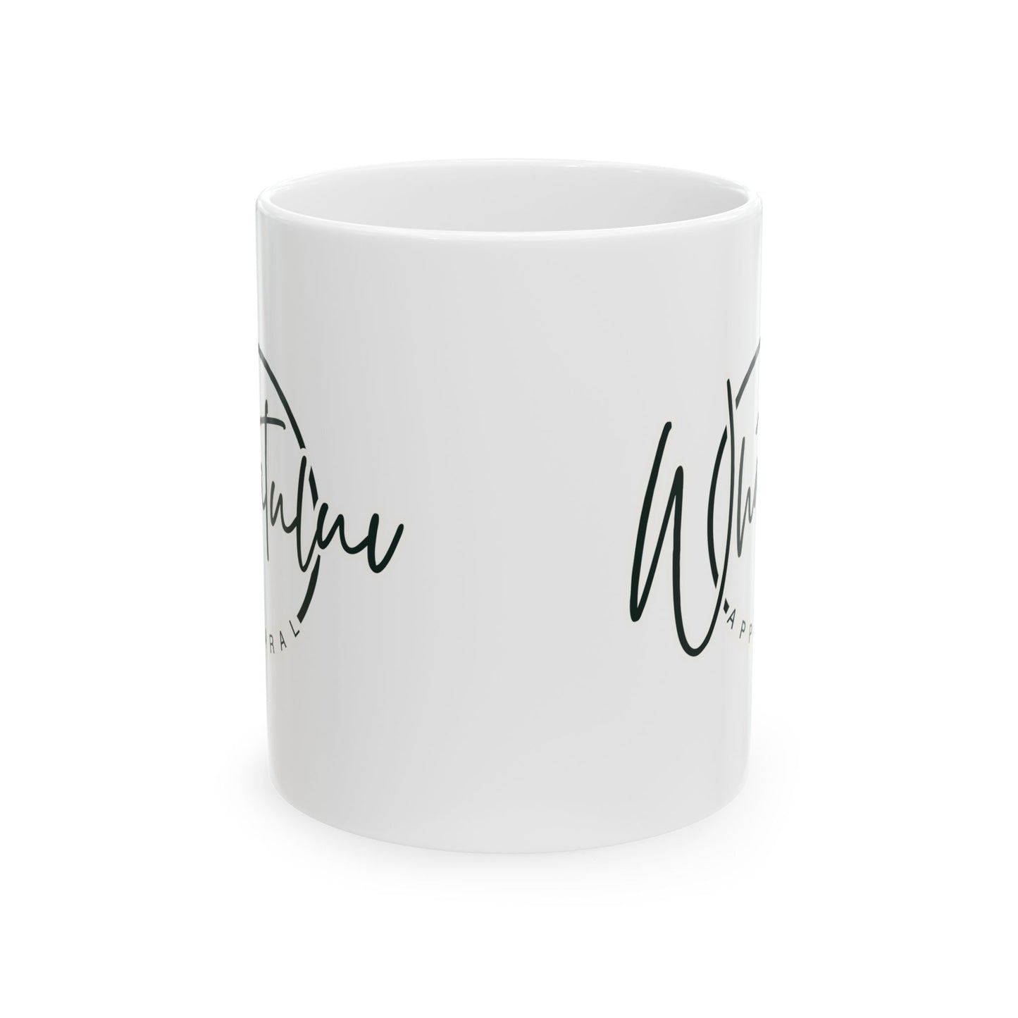 Whatuluv Logo, Ceramic Mug, Coffee Cup, Gift for Her, Tea Lover, Kitchen Decor, Personalized Drinkware, hot or cold liquids, Dishwasher safe