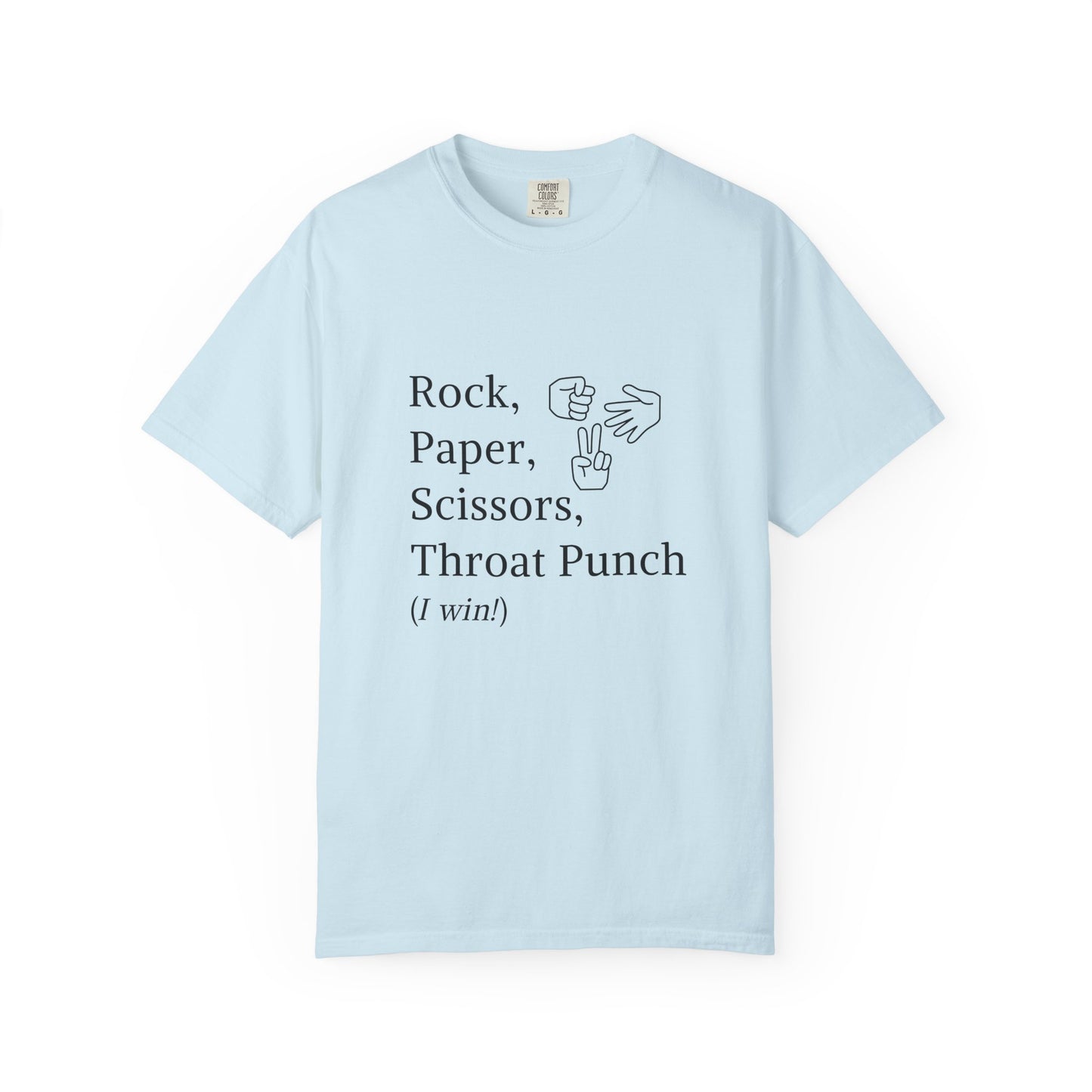 Rock Paper Scissors Throat Punch T-Shirt — Funny Adult Graphic Tee
