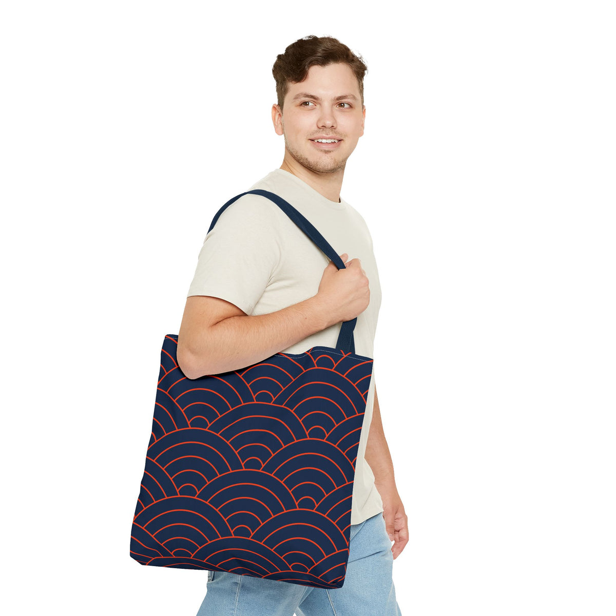 Japanese Seigaiha Wave Pattern Tote Bag