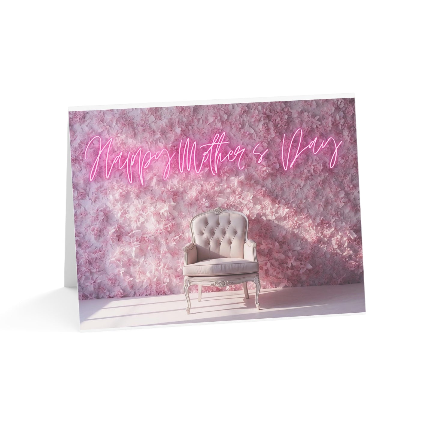 Mother's Day Greeting Card – Pink Floral Chair Design (Single or Multipack)