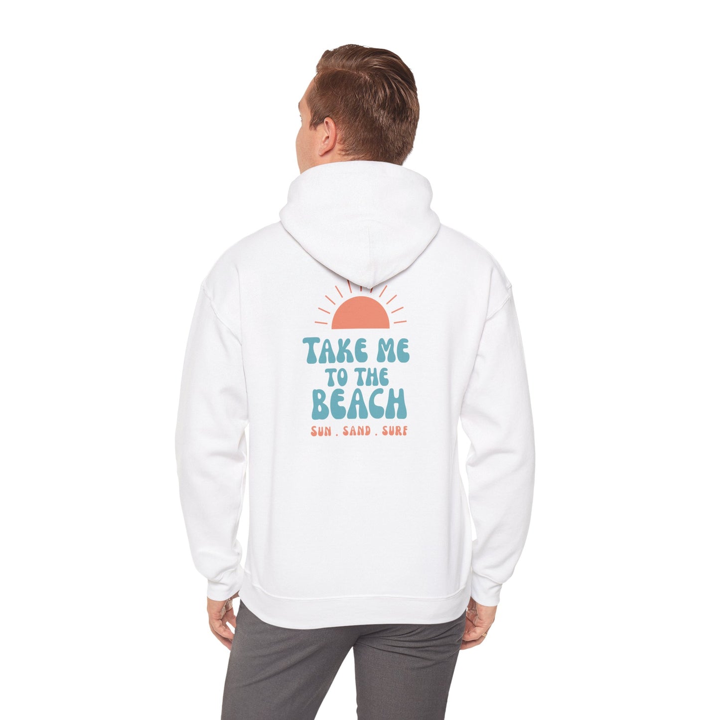 Beach Vibes Hoodie with 'Take Me to the Beach' Design, Casual Sweatshirt, Summer Apparel, Gift for Beach Lovers, Comfortable Pullover