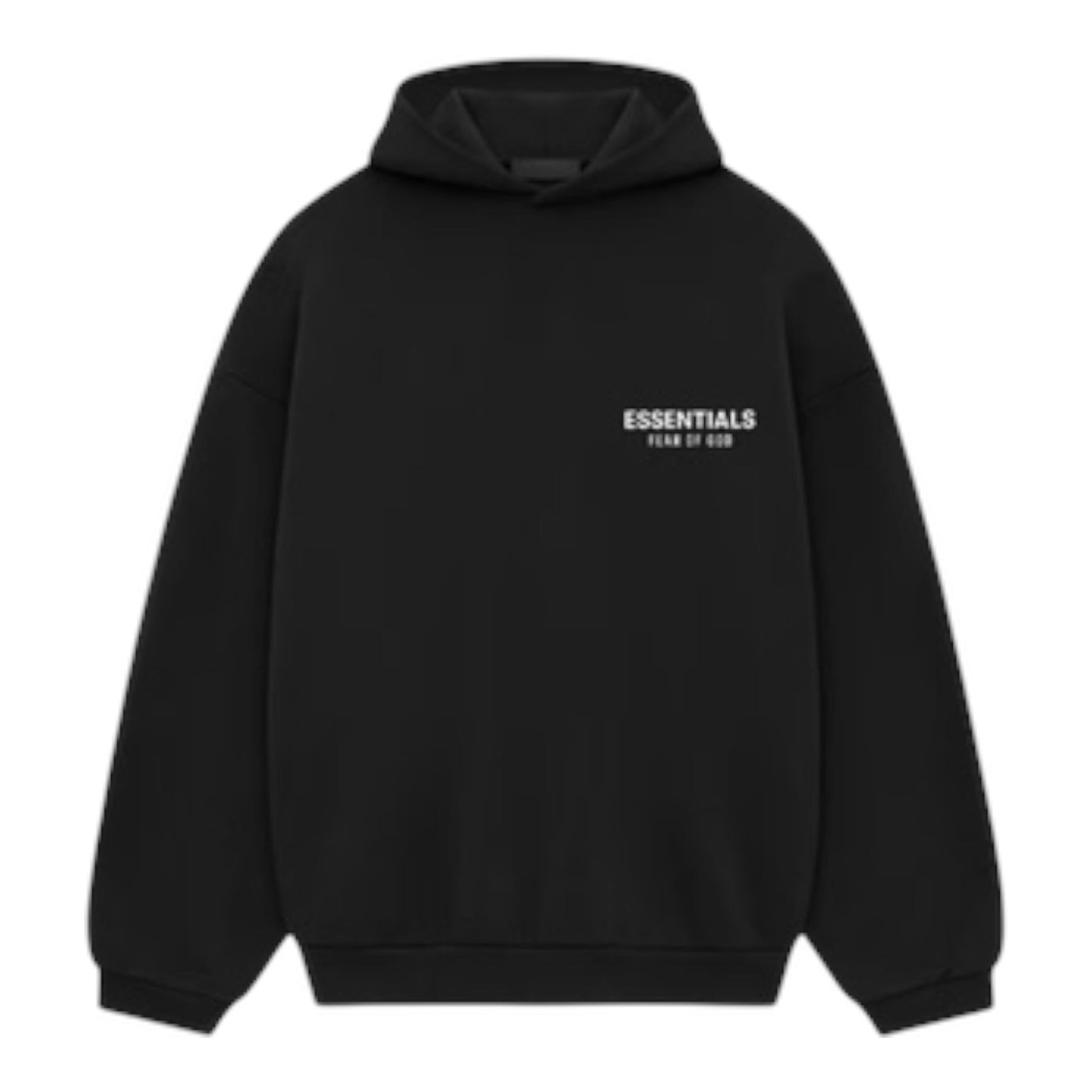 Essentials Fear of God Fleece Hoodie Black- Authentic Essentials Brand