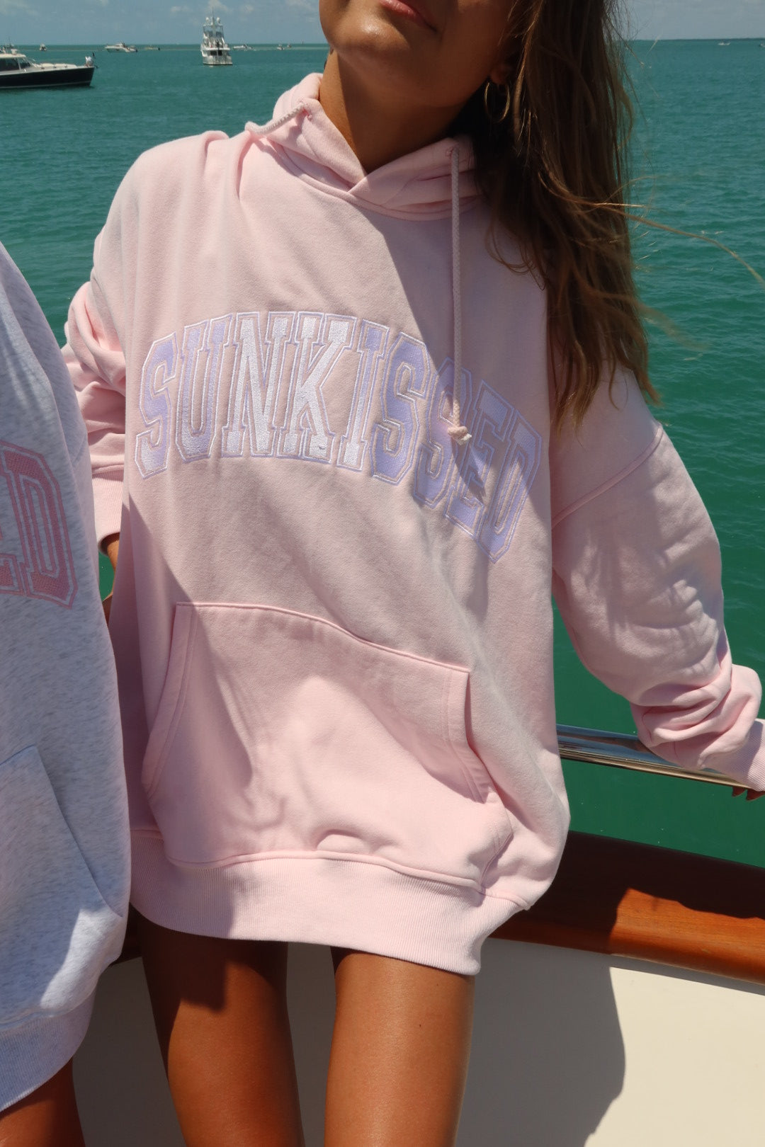 Light Pink Varsity Embroider Hoodie