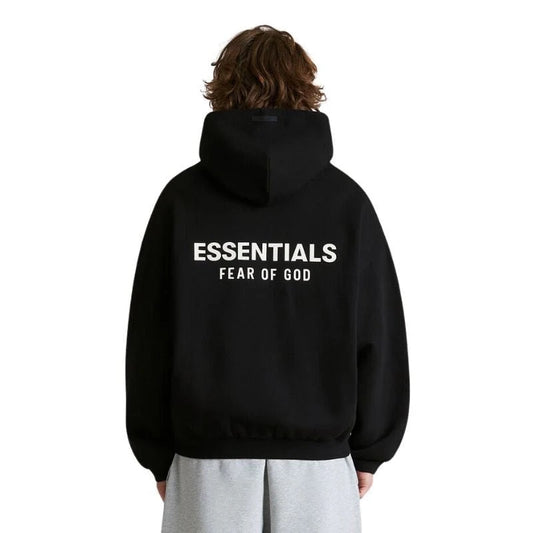 Essentials Fear of God Fleece Hoodie Black- Authentic Essentials Brand