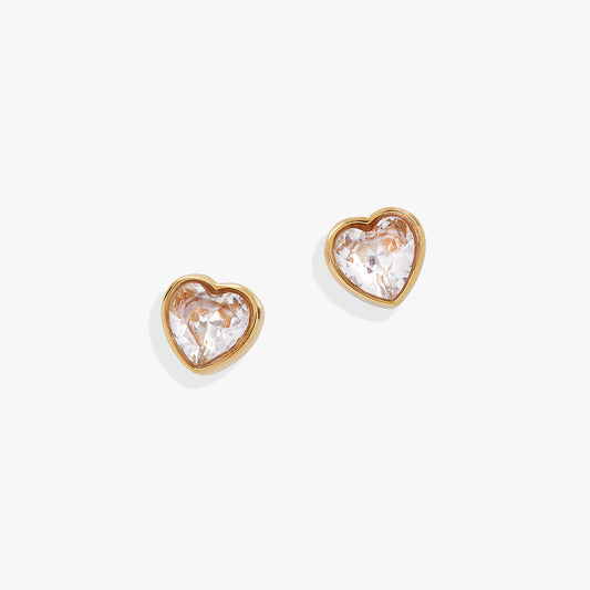 Crystal Heart Mini Stud Earrings