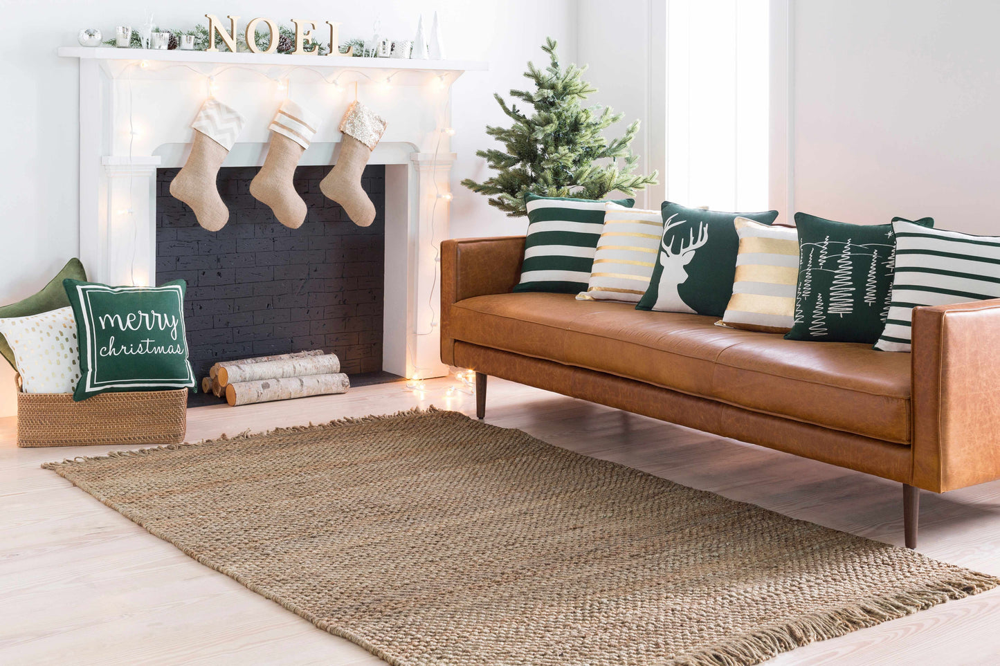 Hovland Hand Woven Natural Jute Rag Rug